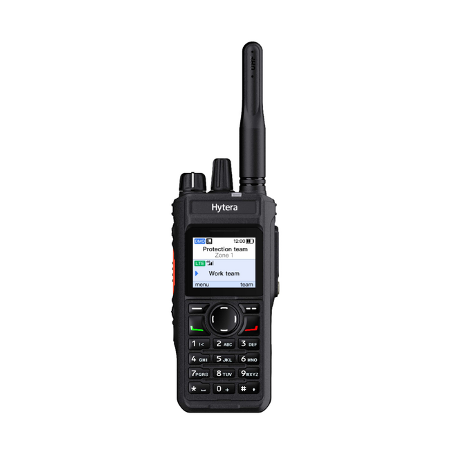 Collection of Hytera PDC580 dual-mode DMR and PoC rugged radio, front view in a gallery layout