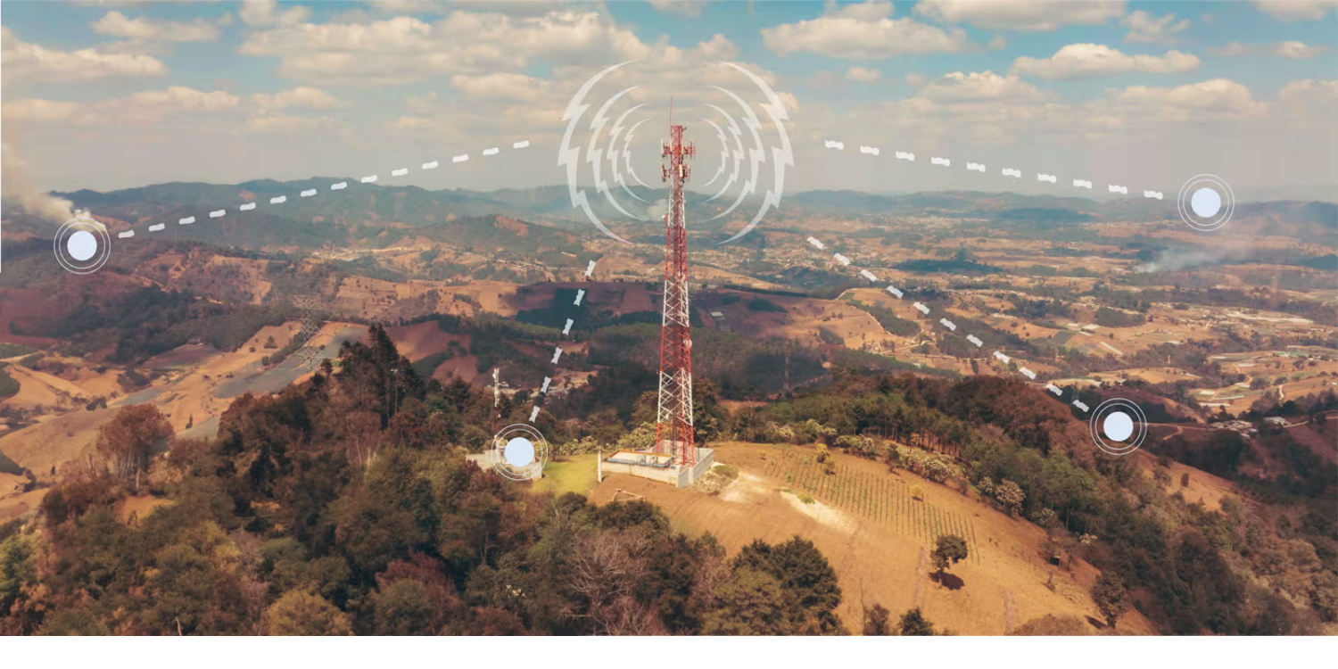 Collection of Repeater antennas on a hill in NZ in a gallery layout
