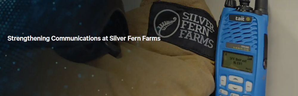 Collection of Tait strengthens communications at silver fern farms in a gallery layout