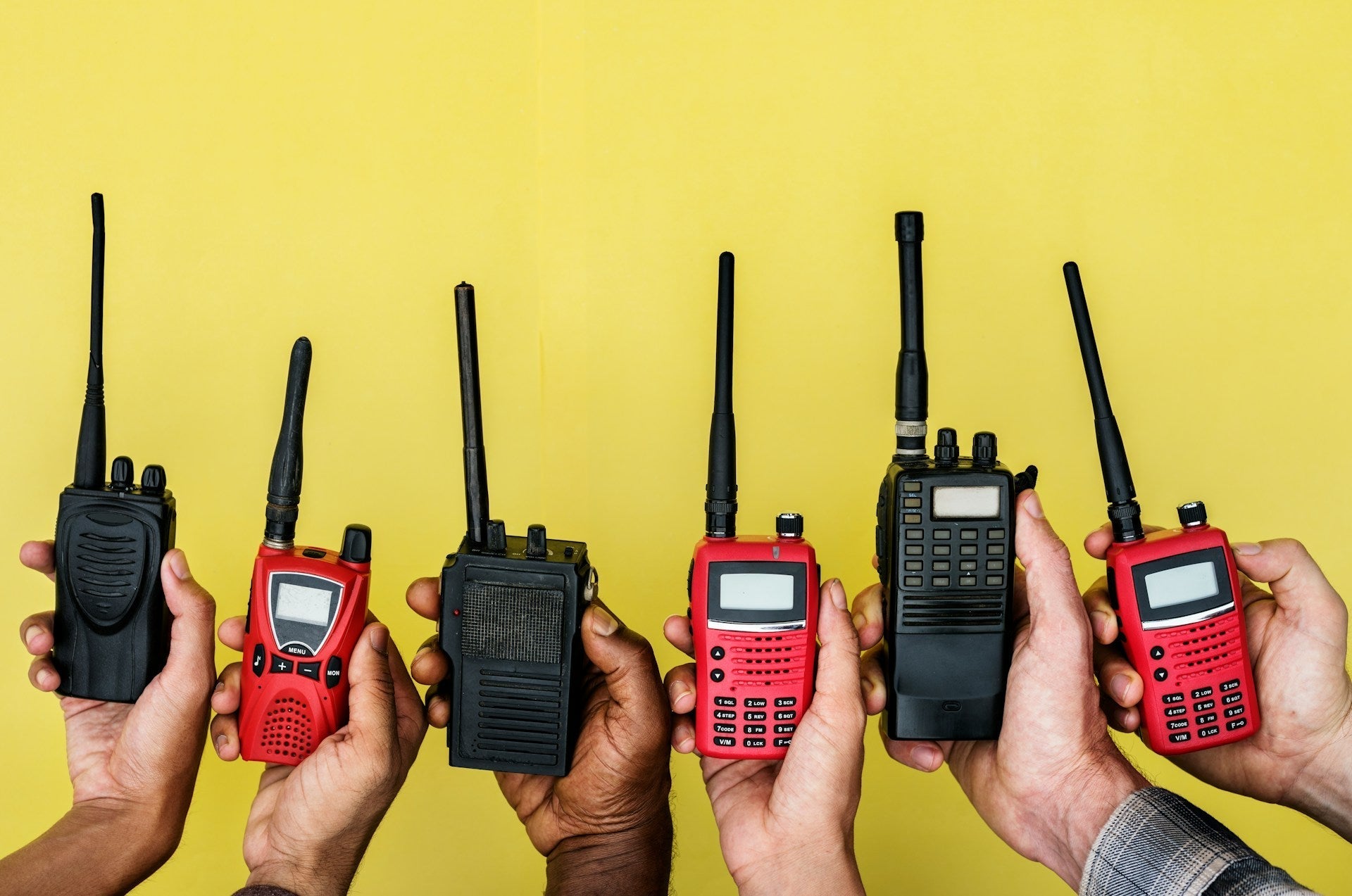 Collection of portable radio in a gallery layout
