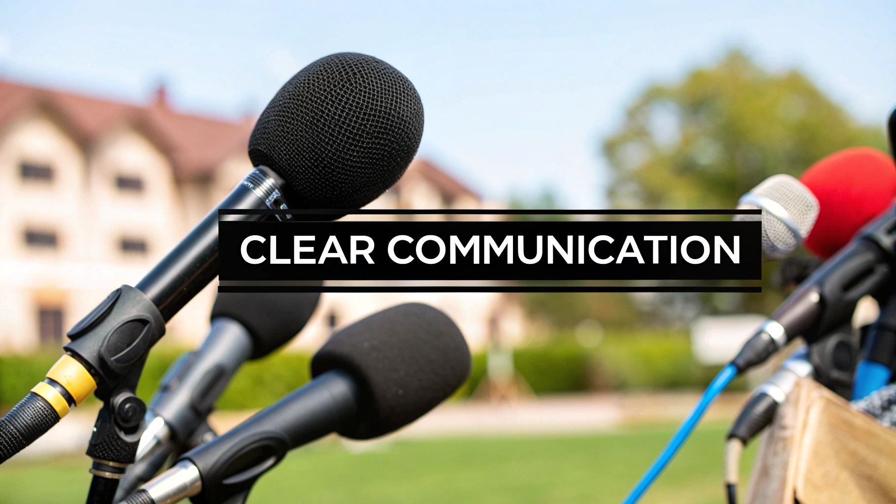 Collection of specialised microphones for best communications in a gallery layout