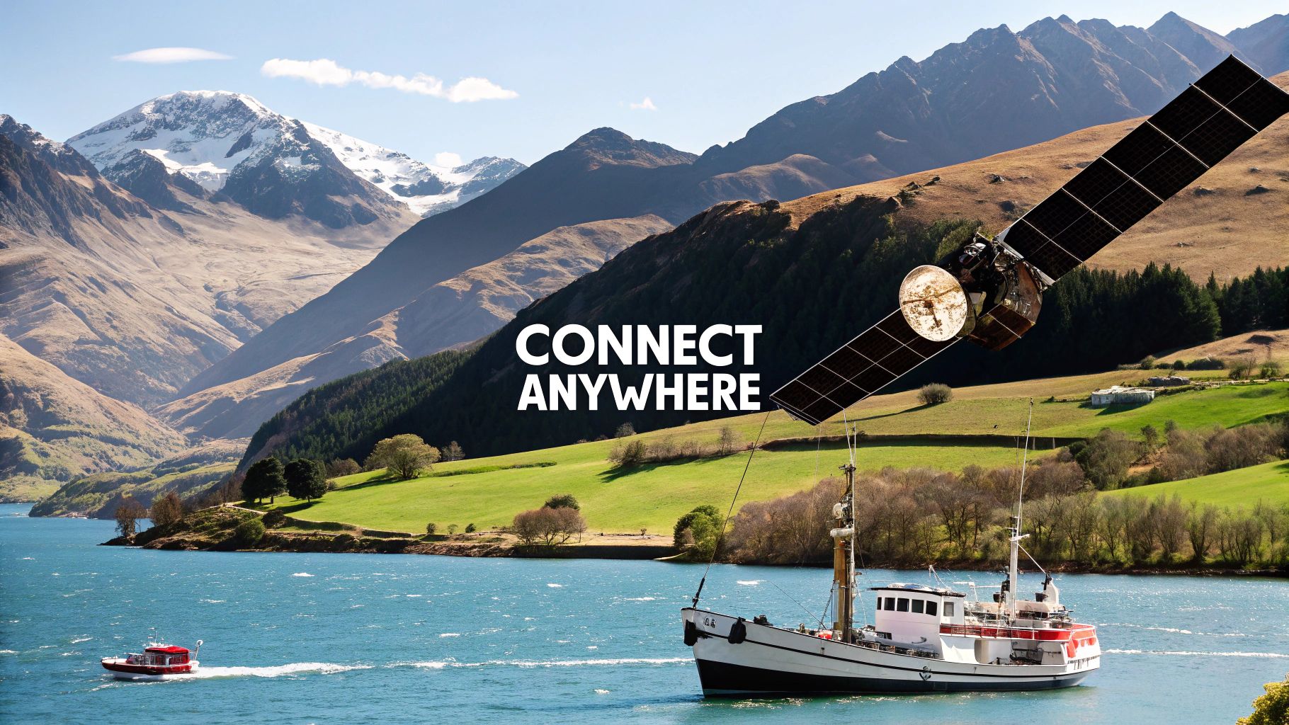 Collection of satellite, connecting anywhere in a gallery layout