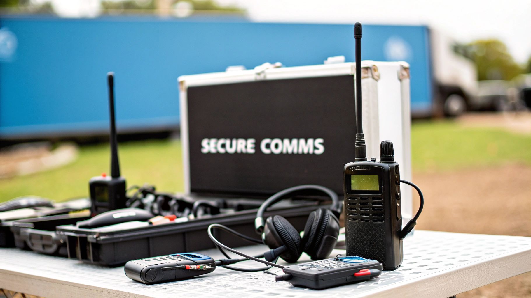 Collection of surveillance kits for discreet comms in a gallery layout