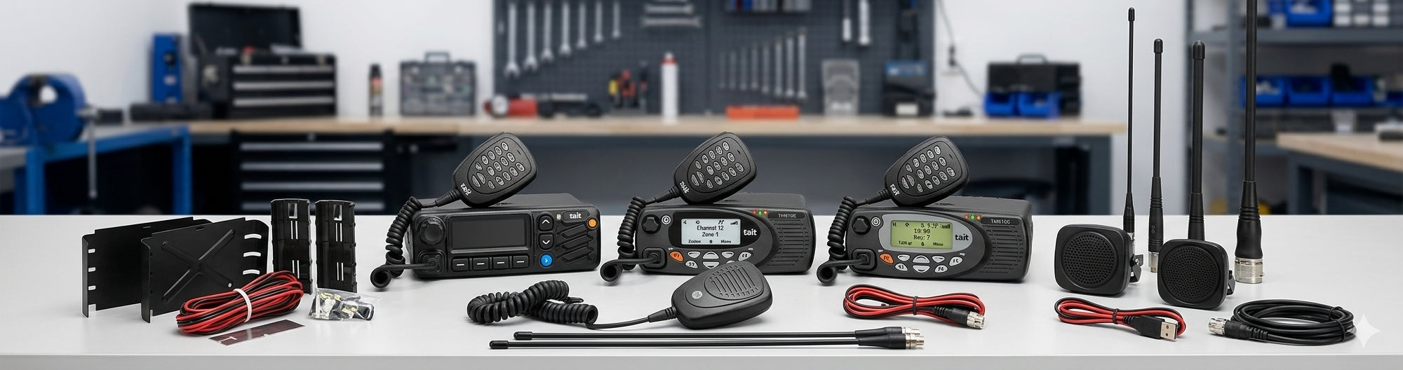 Collection of Tait TM9300 Mobile Radio Parts & Accessories in a gallery layout