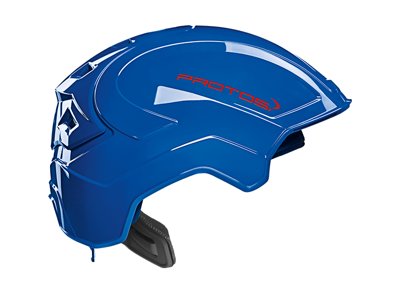 Collection of Protos Integral Industry Helmet Blue, front view in a gallery layout