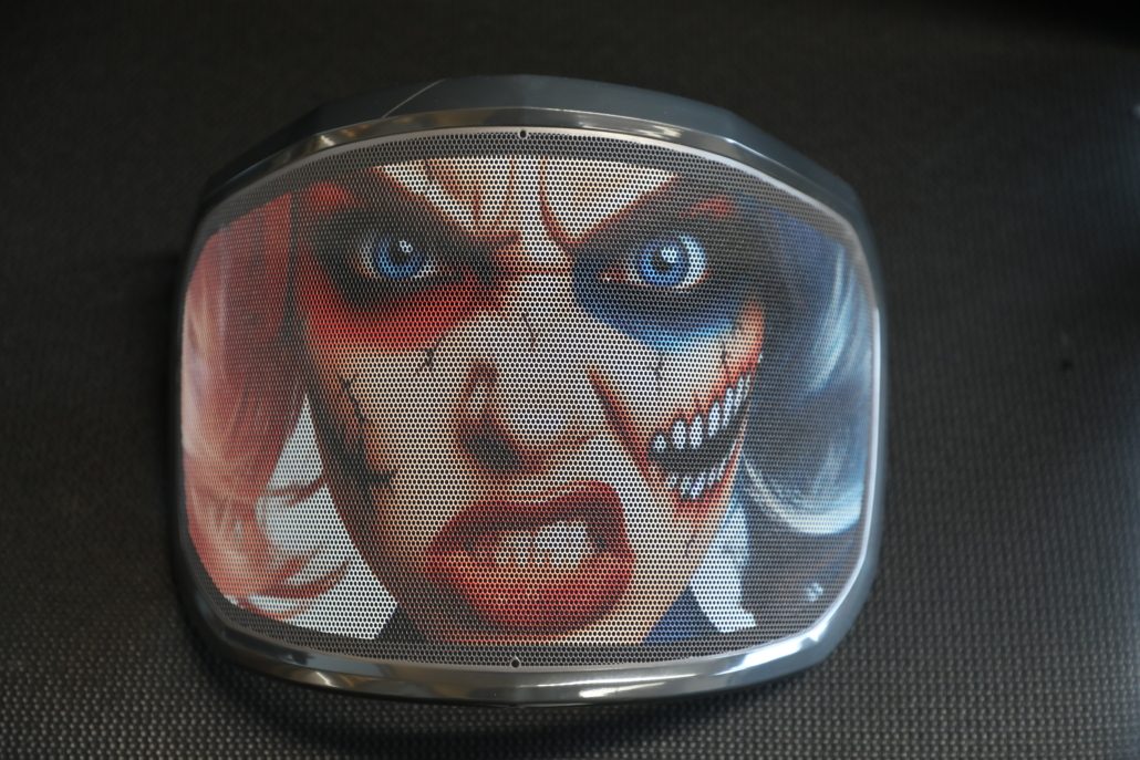 Collection of Protos Custom Printed Metal Visor, HQuinn design in a gallery layout