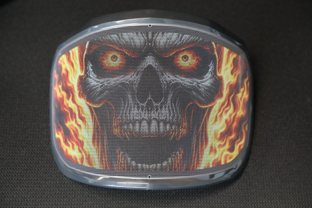 Collection of Protos Custom Printed Metal Visor, Inferno design in a gallery layout
