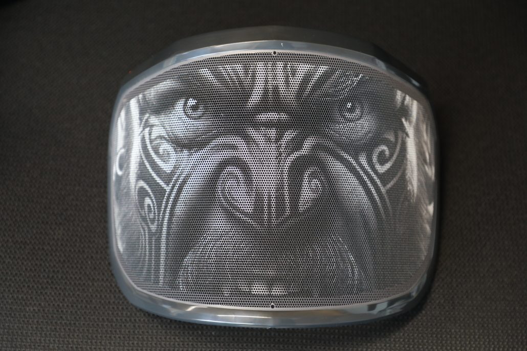 Collection of Protos Custom Printed Metal Visor, Tetoa design in a gallery layout