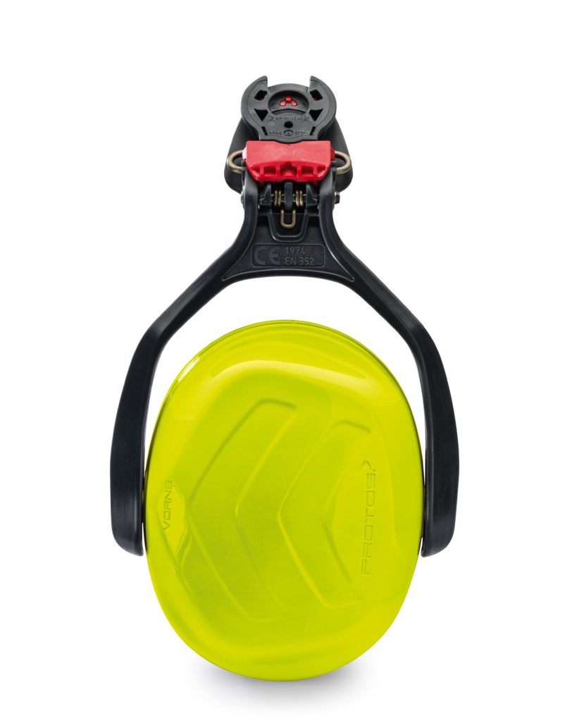 Collection of Protos Hearing Protection ear muff, Neon Yellow in a gallery layout