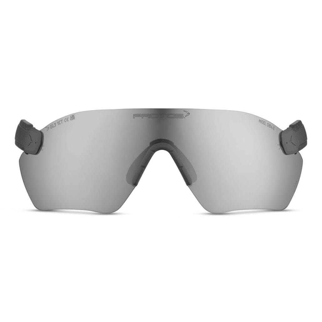 Collection of Protos Safety Glasses SB1-4 E, Grey Tinted in a gallery layout