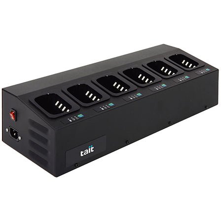 Collection of Tait 6 bay multi charger base unit, product view in a gallery layout