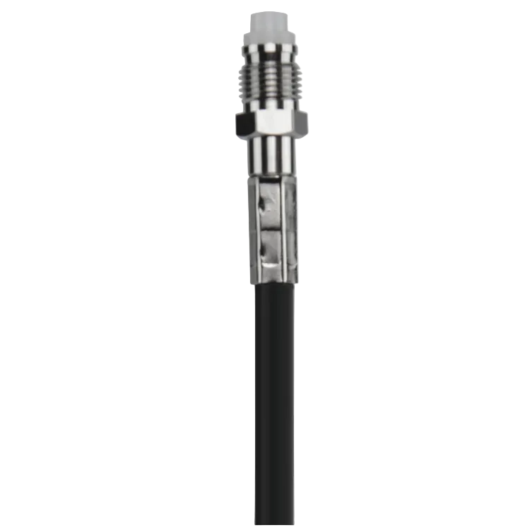 Collection of A close-up of a black industrial hose or cable connector with a metallic threaded fitting and a white plastic end cap in a gallery layout