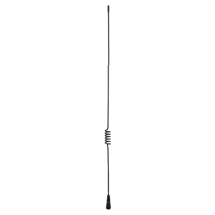 Collection of A long, thin black antenna with a coiled section in the middle and a small connector at the bottom in a gallery layout