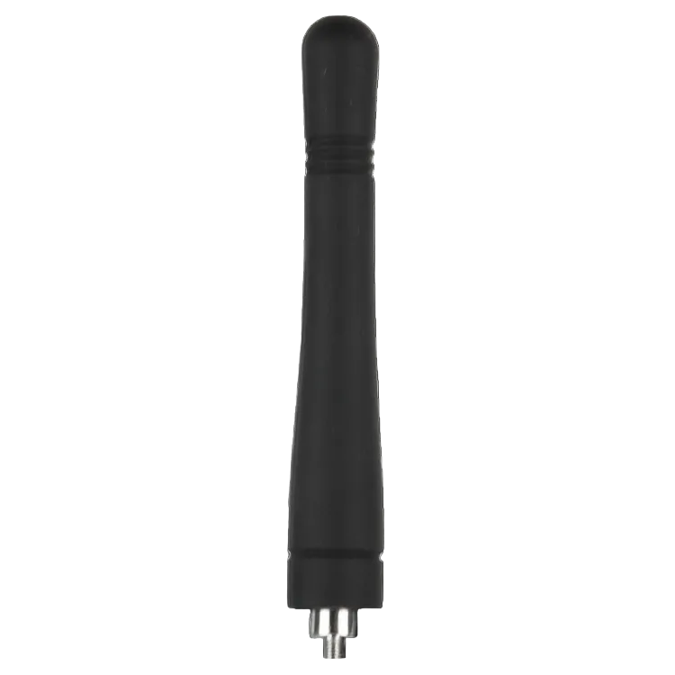 Collection of A close-up of a black textured cylindrical handle or grip with a small silver metal connector at the bottom in a gallery layout