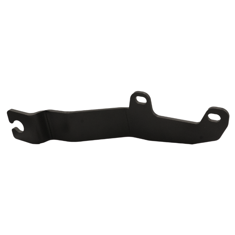 Collection of A black metal mounting bracket with two circular mounting holes, shown against a plain white background. in a gallery layout