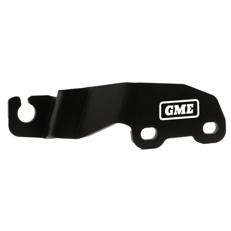 Collection of A black metal GME bracket with a white GME logo on a solid white background. in a gallery layout
