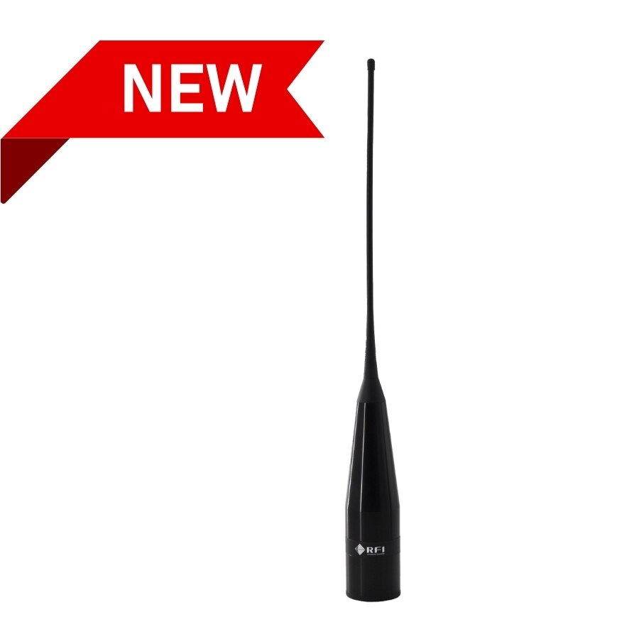 Collection of RFI CD40-136960-43 black multiband VHF/UHF antenna, NMO base with 5m cable, product view in a gallery layout