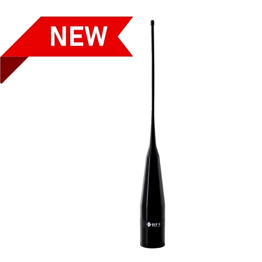 Collection of RFI CD40-148960-43 black multiband VHF/UHF antenna, NMO base with 5m cable, product view in a gallery layout