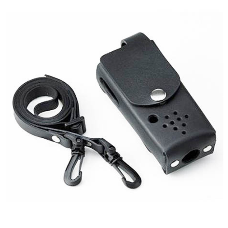 Collection of Entel CLC753 heavy duty leather case with strap and belt loop for HT series radios in a gallery layout