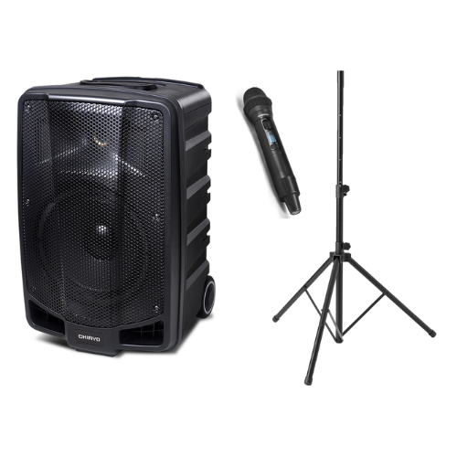 Collection of Chiayo APEX-PRO-PACK Apex Pro PA System with W'less Mic, Stand and Cover in a gallery layout