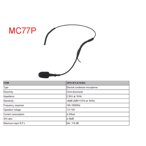 Collection of Chiayo MC77P Headset Microphone for iTalk with 3.5mm Jack in a gallery layout