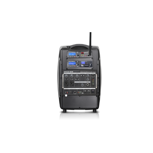 Collection of Chiayo STAGE_MAN_PACK1 Portable Sound System Package- Stage Man & Mic back in a gallery layout