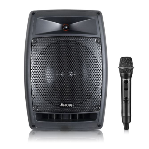 Collection of Chiayo STAGE_MAN_PACK1 Portable Sound System Package- Stage Man & Mic front in a gallery layout