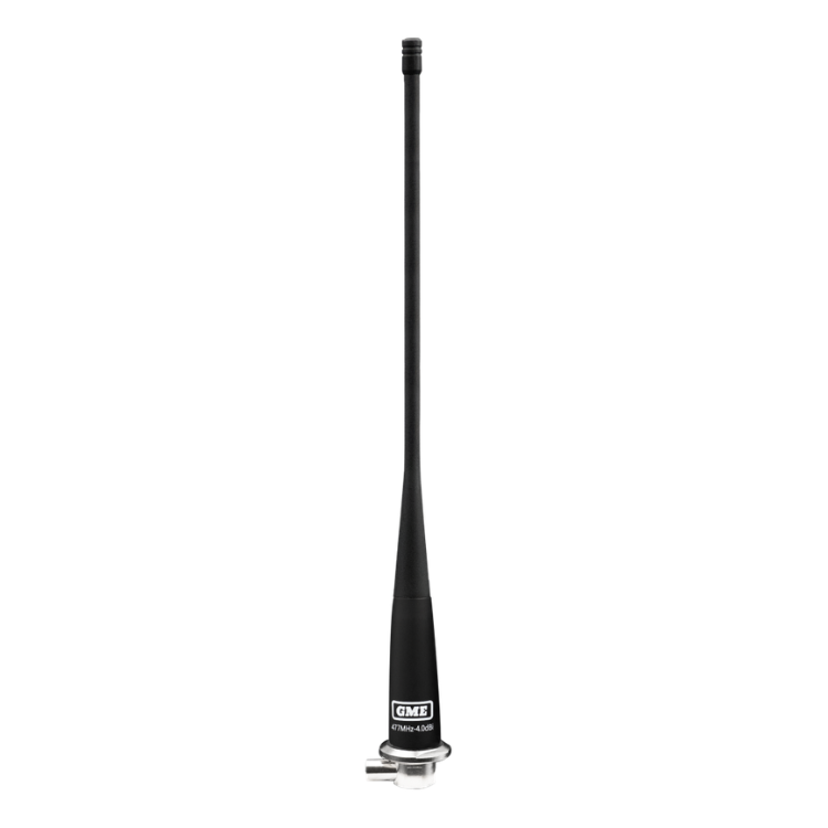 Collection of A black GNT-2500-2500K 3M VHF antenna with a silver mounting base in a gallery layout