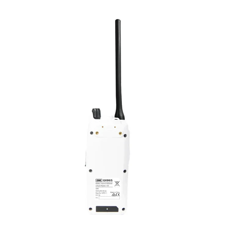 Collection of GME GX865 VHF portable white in a gallery layout