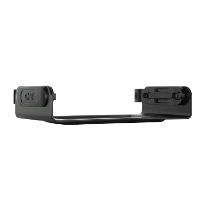 Collection of A black plastic mounting bracket or adapter with two side clips in a gallery layout