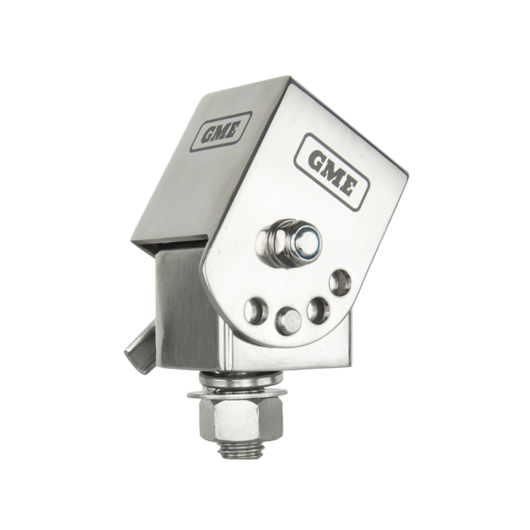 Collection of GME MB042 fold-down antenna mount, silver stainless steel finish in a gallery layout