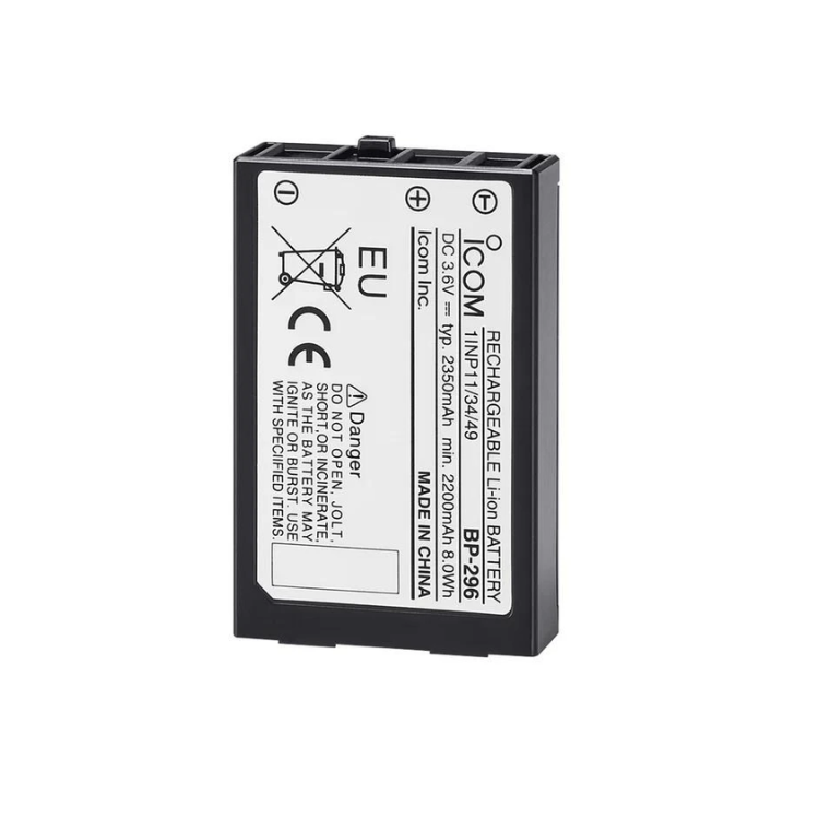 Collection of A black rechargeable Li-ion battery with a white printed labe in a gallery layout