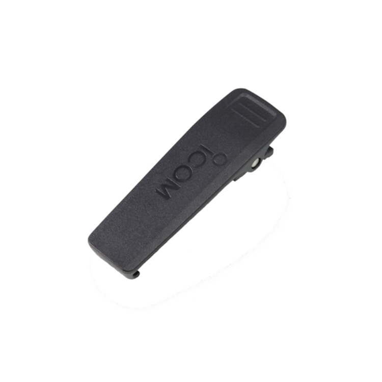 Collection of A black textured plastic clip-on cover with the embossed brand name 'iCOM' in a gallery layout