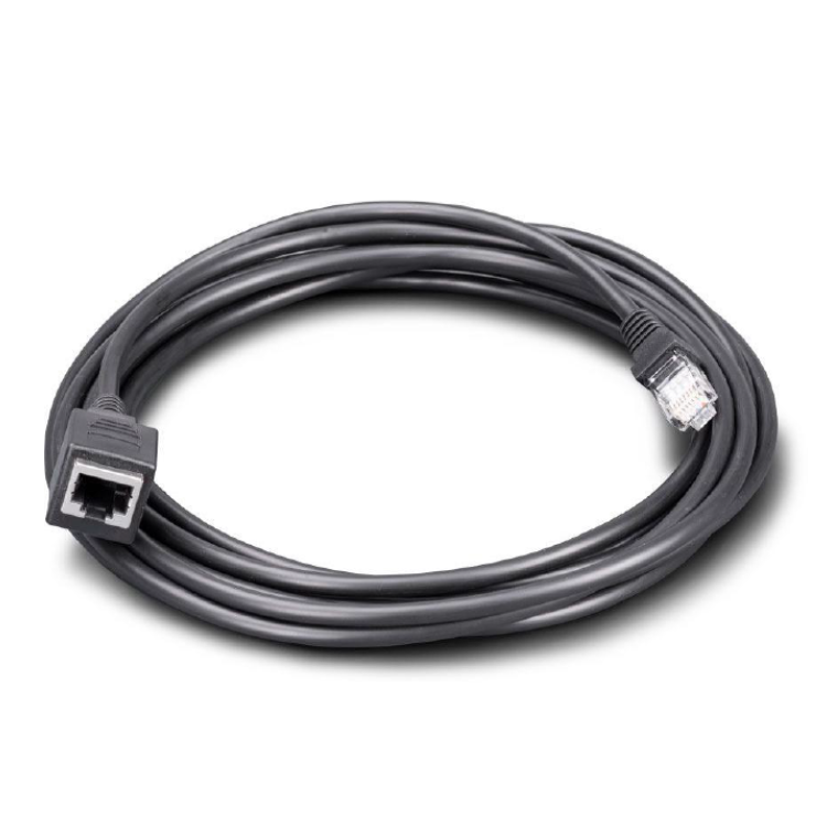 Collection of A coiled black Ethernet cable with RJ45 connectors on both ends, photographed on a clean white background. in a gallery layout