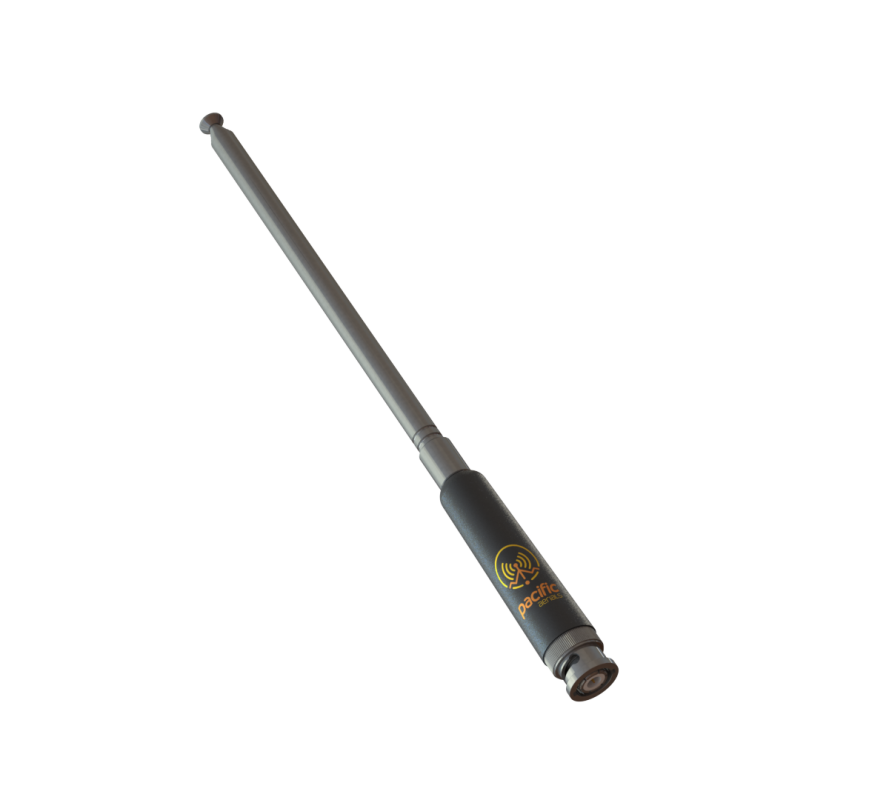 Collection of A black and gray telescopic baton with a gold logo, shown in a gallery layout