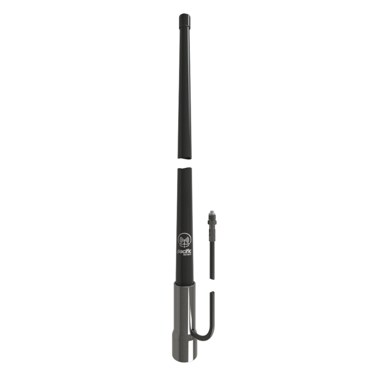 Collection of A black and dark gray vertical antenna with a split base and mounting bracket, shown against a plain white background. in a gallery layout