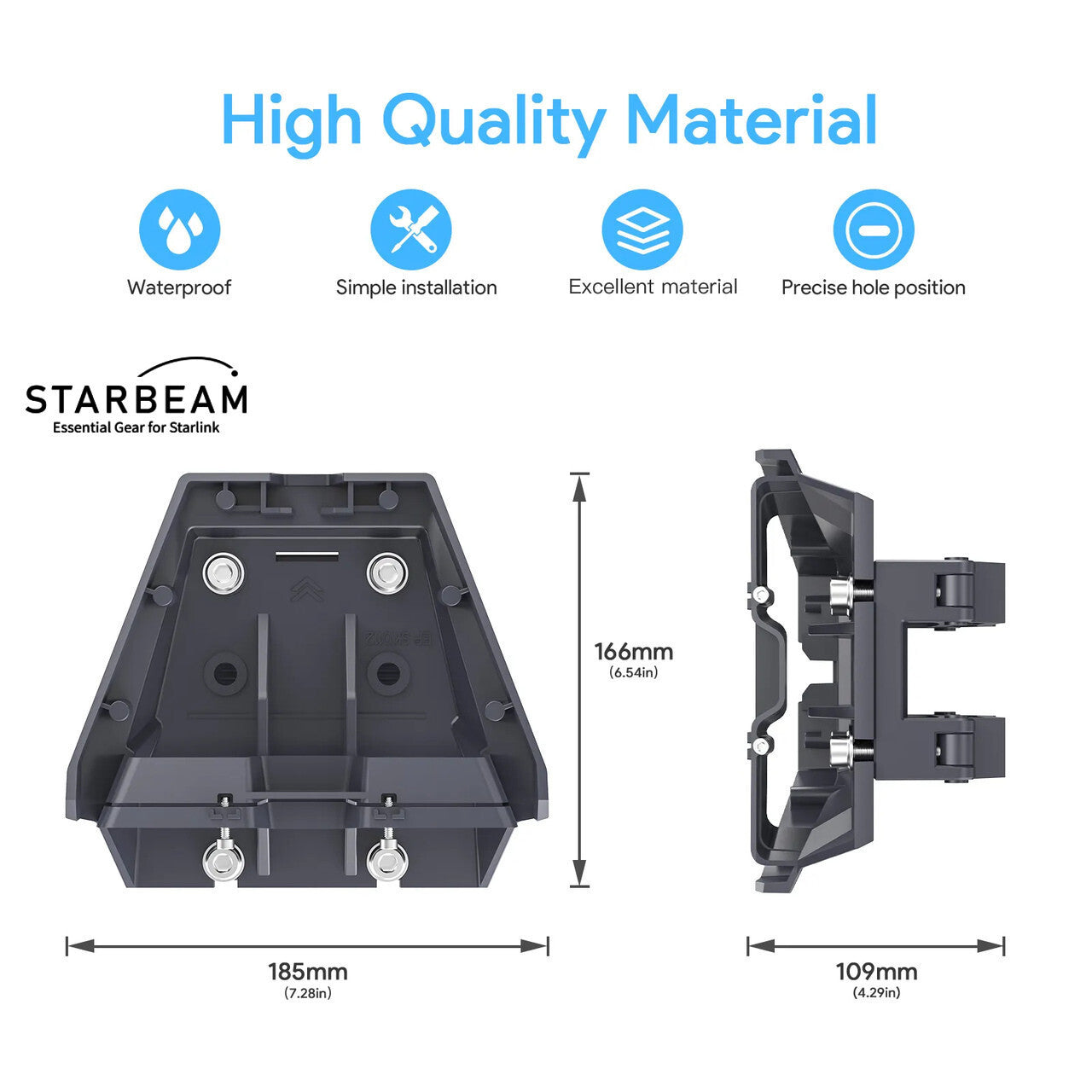 Collection of STARBEAM Starlink Gen3 Standard Roof Rack Mount, installed on vehicle roof rack in a gallery layout