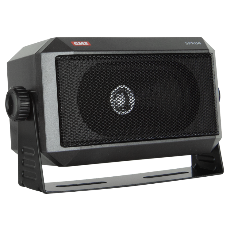 Collection of GME SPK04 extension speaker, black, three-quarter angle view in a gallery layout
