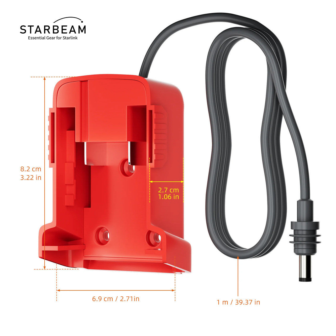 Collection of STARBEAM Starlink Mini Milwaukee 18V Battery Adapter, mounted on Milwaukee battery in a gallery layout