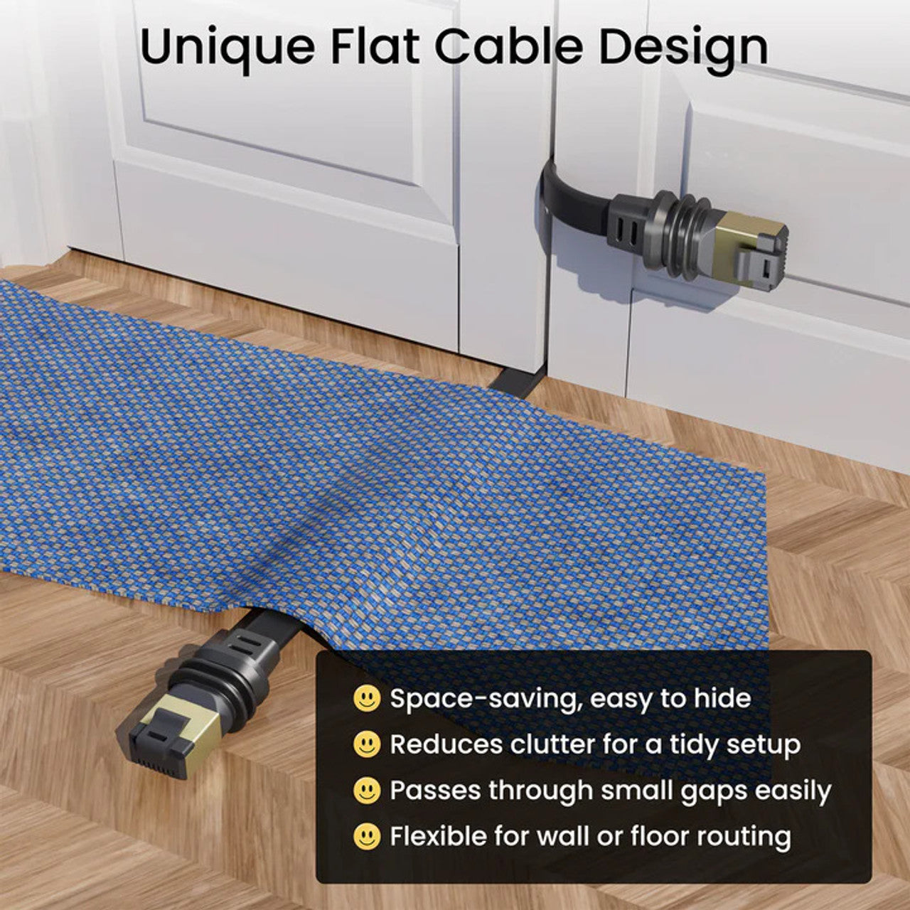 Collection of STARBEAM Starlink Gen3 Ethernet Cable Flat 10m, low-profile routing in a gallery layout