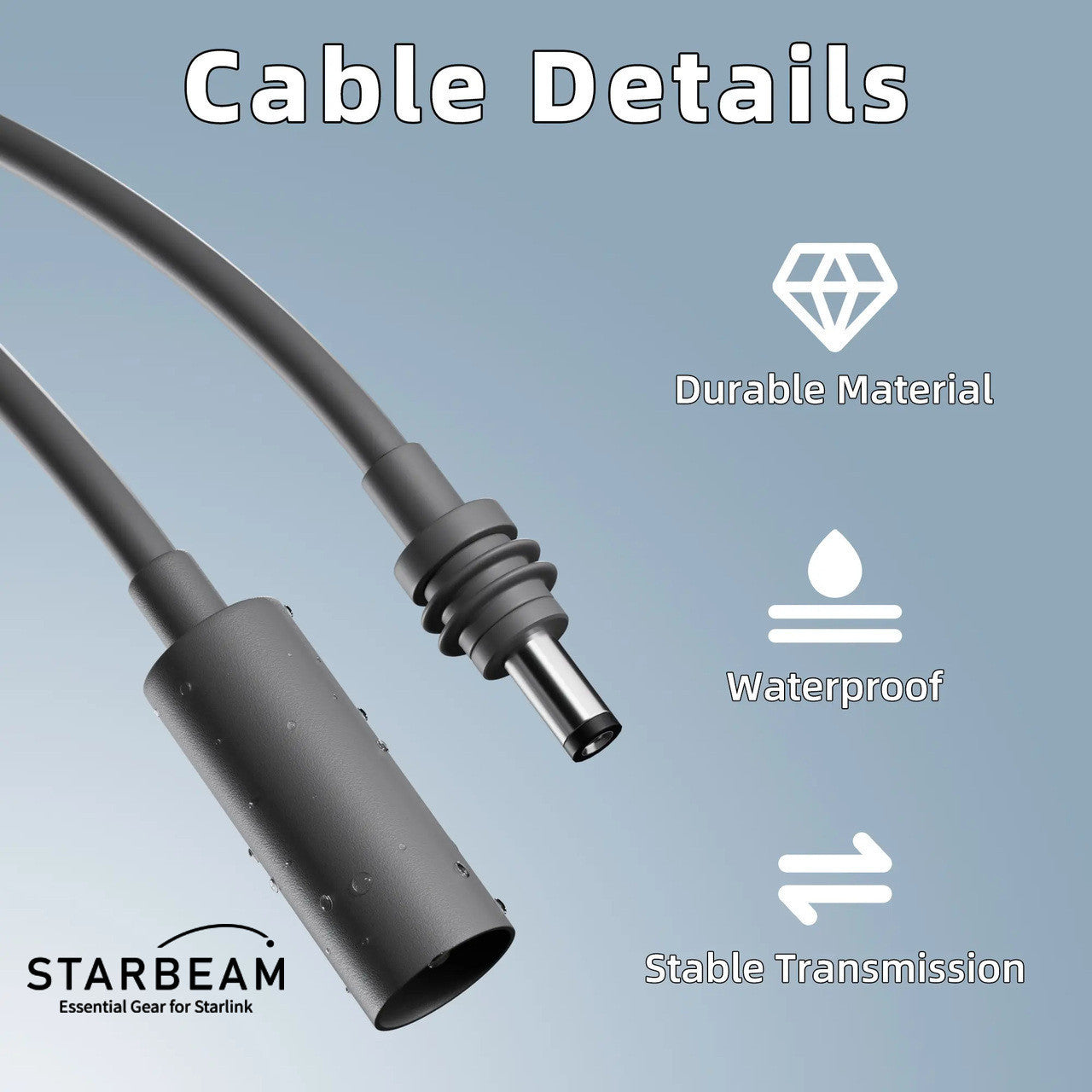 Collection of STARBEAM Starlink Mini DC to DC Female Adapter Power Extension 17cm, male end close-up in a gallery layout