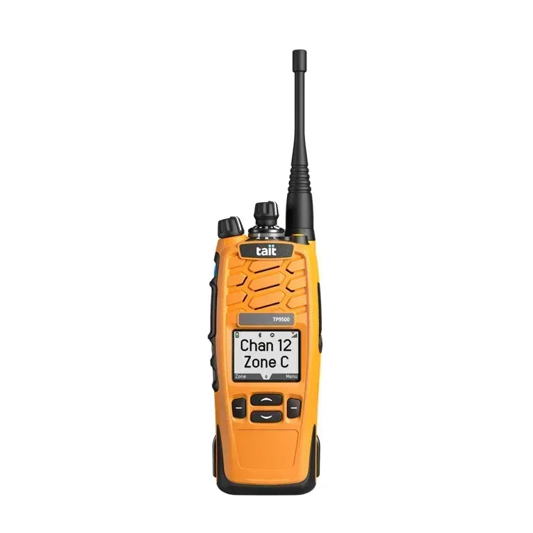 Collection of Tait TP9550 orange Radio front in a gallery layout