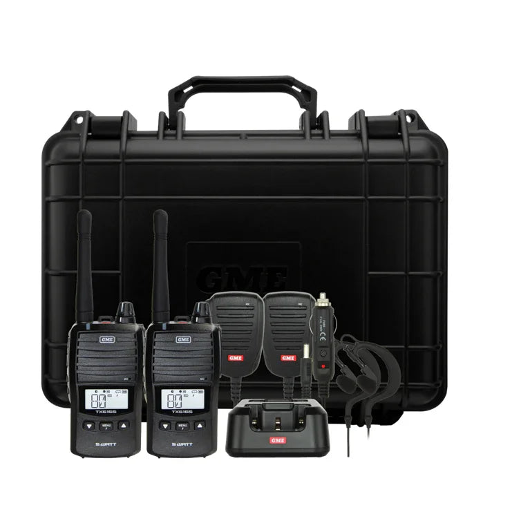 Collection of GME TX6165 Black twin pack Radio NZ in a gallery layout