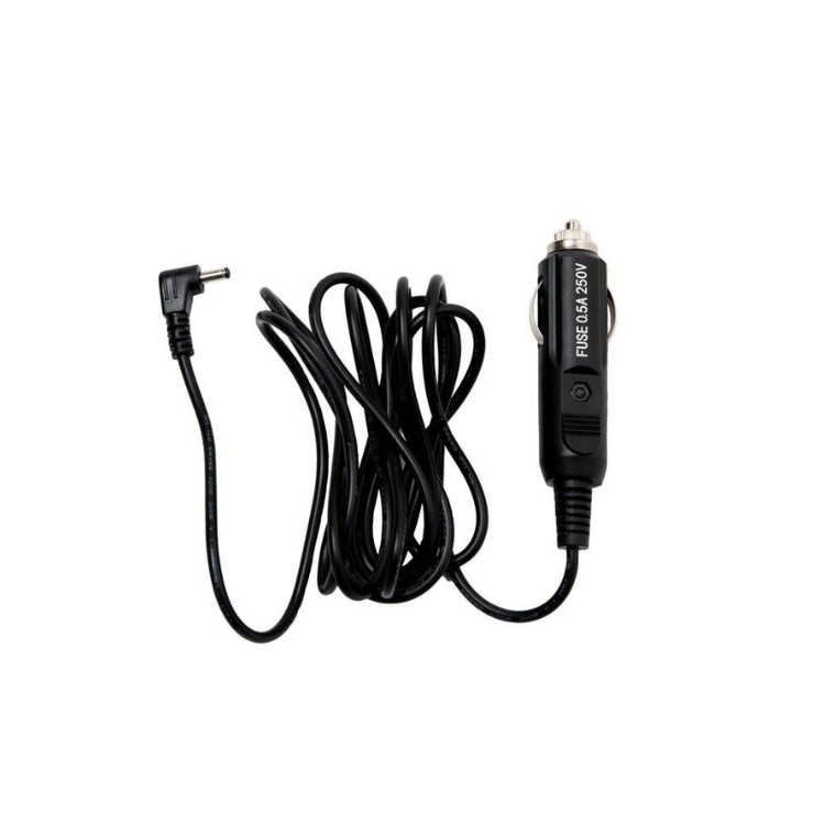Collection of A black car cigarette lighter power adapter with a coiled cable and a right-angle plug in a gallery layout