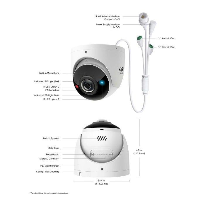 Collection of VG-S485PI
VIGI 8MP IR Panoramic Turret IP Camera in a gallery layout