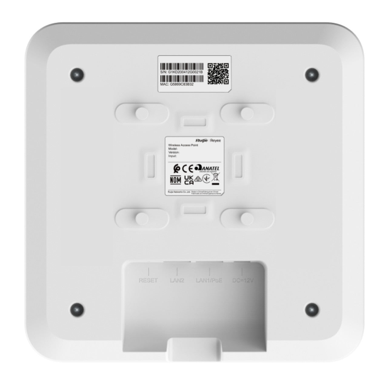 Collection of Ruijie Reyee RG-RAP2200(E) ceiling access point, underside port detail in a gallery layout
