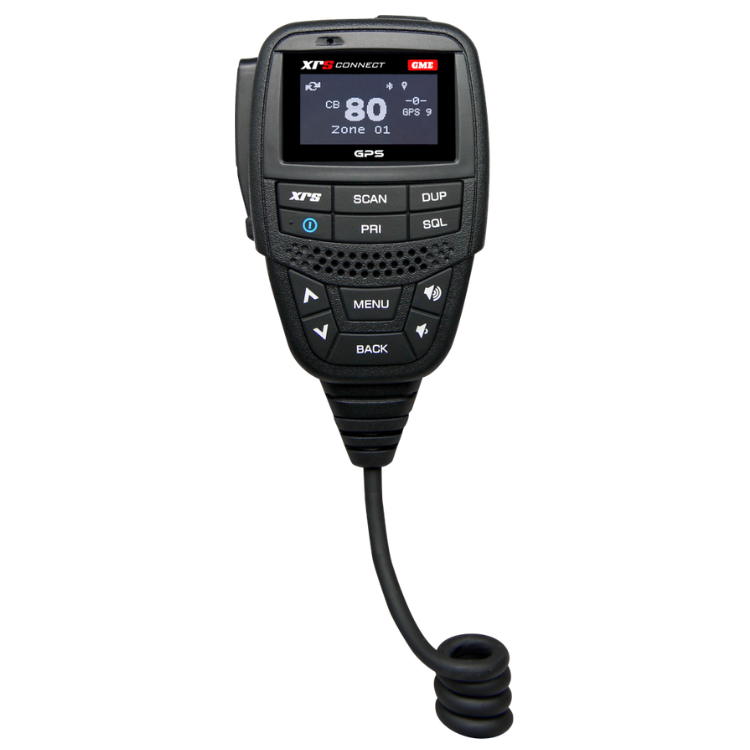 Collection of GME XRS-390CAG OLED speaker microphone and hideaway unit, RJ45 connector detail in a gallery layout