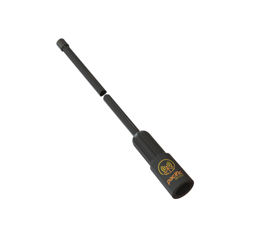Collection of A black telescopic wand-style tool with a yellow and orange logo near the base in a gallery layout