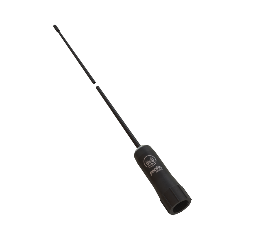 Collection of A black outdoor whip antenna with a telescopic design, featuring a cylindrical base with a visible 'PRO-TEK' logo in a gallery layout