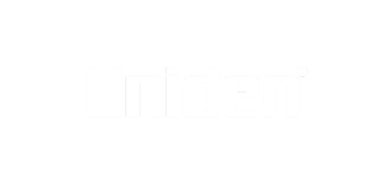 Collection of Uniden logo white on transparent in a gallery layout